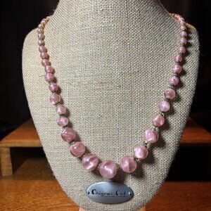 Vintage (circa 1950's) Moonglow Lucite Beaded Necklace  Free Shipping